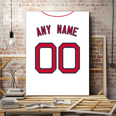 Boston Jersey Custom Canvas Print Wall Art for Boy Girl Men Women Baseball Personalized Canvas Art